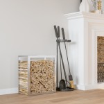 vidaXL Suport pentru lemne de foc, 50x28x56 cm, oțel inoxidabil vidaXL Suport pentru lemne de foc, 50x28x56 cm, oțel inoxidabil
