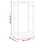 vidaXL Suport pentru lemne de foc, 50x28x94 cm, oțel inoxidabil vidaXL Suport pentru lemne de foc, 50x28x94 cm, oțel inoxidabil