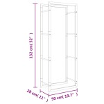 vidaXL Suport pentru lemne de foc, 50x28x132 cm, oțel inoxidabil