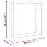 vidaXL Suport pentru lemne de foc, 80x28x86 cm, oțel inoxidabil vidaXL Suport pentru lemne de foc, 80x28x86 cm, oțel inoxidabil