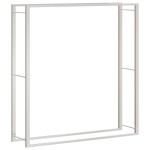 vidaXL Suport pentru lemne de foc, 110x28x116 cm, oțel inoxidabil vidaXL Suport pentru lemne de foc, 110x28x116 cm, oțel inoxidabil