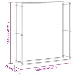 vidaXL Suport pentru lemne de foc, 110x28x116 cm, oțel inoxidabil vidaXL Suport pentru lemne de foc, 110x28x116 cm, oțel inoxidabil