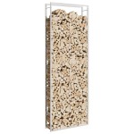 vidaXL Suport pentru lemne de foc, 110x28x312 cm, oțel inoxidabil