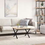 vidaXL Picioare Măsuță de cafea X-Frame 60x40x38 cm Oţel