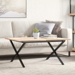 vidaXL Picioare Măsuță de cafea X-Frame 80x70x43 cm Oţel
