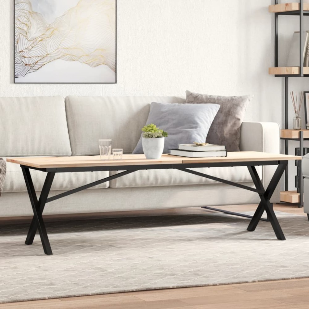 vidaXL Picioare Măsuță de cafea X-Frame 140x30x43 cm Oţel