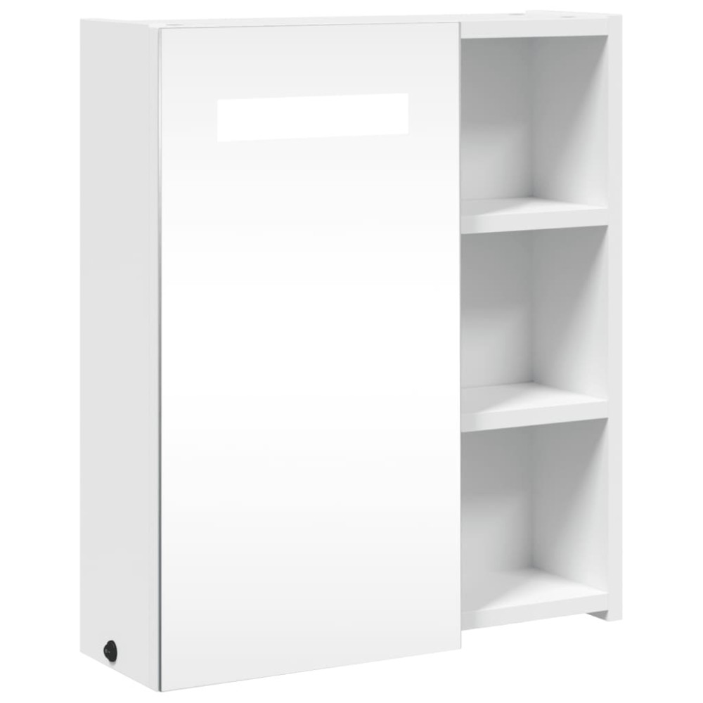 vidaXL Dulap cu oglindă de baie cu lumină LED, alb, 45x13x52 cm