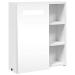 vidaXL Dulap cu oglindă de baie cu lumină LED, alb, 45x13x52 cm vidaXL Dulap cu oglindă de baie cu lumină LED, alb, 45x13x52 cm