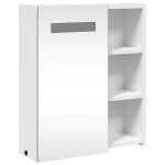 vidaXL Dulap cu oglindă de baie cu lumină LED, alb, 45x13x52 cm vidaXL Dulap cu oglindă de baie cu lumină LED, alb, 45x13x52 cm
