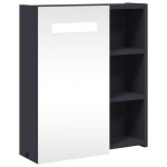 vidaXL Dulap cu oglindă de baie cu lumină LED, gri, 45x13x52 cm vidaXL Dulap cu oglindă de baie cu lumină LED, gri, 45x13x52 cm