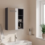 vidaXL Dulap cu oglindă de baie cu lumină LED, gri, 45x13x52 cm vidaXL Dulap cu oglindă de baie cu lumină LED, gri, 45x13x52 cm