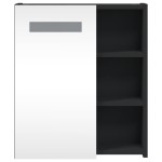 vidaXL Dulap cu oglindă de baie cu LED, negru, 45x13x52 cm vidaXL Dulap cu oglindă de baie cu LED, negru, 45x13x52 cm