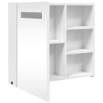 vidaXL Dulap cu oglindă de baie cu lumină LED, alb, 60x13x52 cm vidaXL Dulap cu oglindă de baie cu lumină LED, alb, 60x13x52 cm