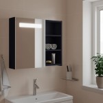 vidaXL Dulap cu oglindă de baie cu lumină LED, gri, 60x13x52 cm vidaXL Dulap cu oglindă de baie cu lumină LED, gri, 60x13x52 cm
