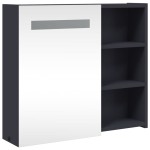 vidaXL Dulap cu oglindă de baie cu lumină LED, gri, 60x13x52 cm vidaXL Dulap cu oglindă de baie cu lumină LED, gri, 60x13x52 cm