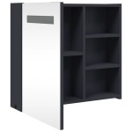 vidaXL Dulap cu oglindă de baie cu lumină LED, gri, 60x13x52 cm vidaXL Dulap cu oglindă de baie cu lumină LED, gri, 60x13x52 cm