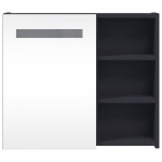 vidaXL Dulap cu oglindă de baie cu lumină LED, gri, 60x13x52 cm vidaXL Dulap cu oglindă de baie cu lumină LED, gri, 60x13x52 cm