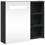 vidaXL Dulap cu oglindă de baie cu LED, negru, 60x13x52 cm vidaXL Dulap cu oglindă de baie cu LED, negru, 60x13x52 cm