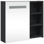 vidaXL Dulap cu oglindă de baie cu LED, negru, 60x13x52 cm vidaXL Dulap cu oglindă de baie cu LED, negru, 60x13x52 cm