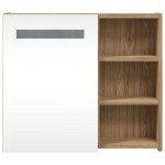 vidaXL Dulap cu oglindă de baie cu LED, stejar deschis, 60x13x52 cm vidaXL Dulap cu oglindă de baie cu LED, stejar deschis, 60x13x52 cm