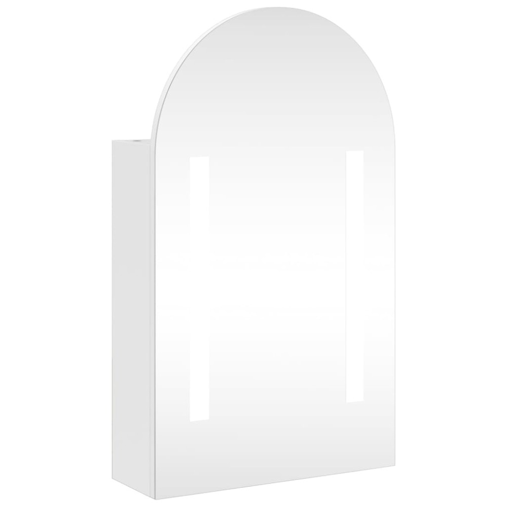 vidaXL Dulap cu oglindă de baie cu LED, alb, 42x13x70 cm, arcuit