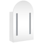 vidaXL Dulap cu oglindă de baie cu LED, alb, 42x13x70 cm, arcuit vidaXL Dulap cu oglindă de baie cu LED, alb, 42x13x70 cm, arcuit
