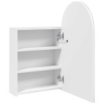 vidaXL Dulap cu oglindă de baie cu LED, alb, 42x13x70 cm, arcuit vidaXL Dulap cu oglindă de baie cu LED, alb, 42x13x70 cm, arcuit
