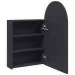 vidaXL Dulap cu oglindă de baie cu LED, gri, 42x13x70 cm, arcuit vidaXL Dulap cu oglindă de baie cu LED, gri, 42x13x70 cm, arcuit