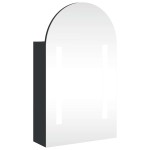 vidaXL Dulap cu oglindă de baie cu LED, negru, 42x13x70 cm, arcuit vidaXL Dulap cu oglindă de baie cu LED, negru, 42x13x70 cm, arcuit