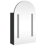 vidaXL Dulap cu oglindă de baie cu LED, negru, 42x13x70 cm, arcuit vidaXL Dulap cu oglindă de baie cu LED, negru, 42x13x70 cm, arcuit
