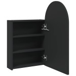 vidaXL Dulap cu oglindă de baie cu LED, negru, 42x13x70 cm, arcuit vidaXL Dulap cu oglindă de baie cu LED, negru, 42x13x70 cm, arcuit