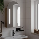 vidaXL Dulap cu oglindă de baie cu LED, stejar, 42x13x70 cm, arcuit vidaXL Dulap cu oglindă de baie cu LED, stejar, 42x13x70 cm, arcuit
