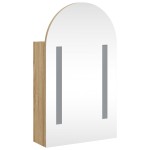 vidaXL Dulap cu oglindă de baie cu LED, stejar, 42x13x70 cm, arcuit vidaXL Dulap cu oglindă de baie cu LED, stejar, 42x13x70 cm, arcuit