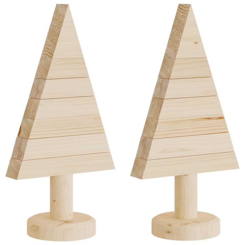 vidaXL Brazi de Crăciun din lemn decorativi 2 buc. 30 cm lemn de pin