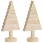 vidaXL Brazi de Crăciun din lemn decorativi 2 buc. 30 cm lemn de pin