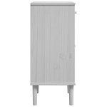 vidaXL Noptieră SENJA, aspect ratan alb, 40x35x80 cm, lemn masiv pin