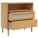 vidaXL Servantă SENJA, aspect ratan maro, 80x40x80 cm, lemn masiv pin vidaXL Servantă SENJA, aspect ratan maro, 80x40x80 cm, lemn masiv pin