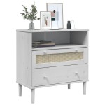 vidaXL Servantă SENJA, aspect ratan alb, 80x40x80 cm, lemn masiv pin vidaXL Servantă SENJA, aspect ratan alb, 80x40x80 cm, lemn masiv pin