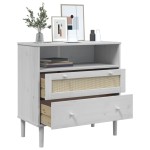 vidaXL Servantă SENJA, aspect ratan alb, 80x40x80 cm, lemn masiv pin vidaXL Servantă SENJA, aspect ratan alb, 80x40x80 cm, lemn masiv pin