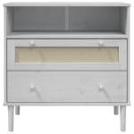 vidaXL Servantă SENJA, aspect ratan alb, 80x40x80 cm, lemn masiv pin vidaXL Servantă SENJA, aspect ratan alb, 80x40x80 cm, lemn masiv pin