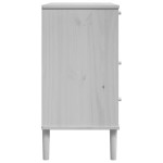 vidaXL Dulap sertar SENJA ratan aspect alb 80x40x80 cm lemn masiv pin