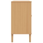vidaXL Servantă SENJA, aspect ratan maro, 112x40x80 cm, lemn masiv pin