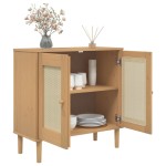 vidaXL Servantă SENJA, aspect ratan maro, 80x35x80 cm, lemn masiv pin vidaXL Servantă SENJA, aspect ratan maro, 80x35x80 cm, lemn masiv pin