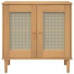 vidaXL Servantă SENJA, aspect ratan maro, 80x35x80 cm, lemn masiv pin vidaXL Servantă SENJA, aspect ratan maro, 80x35x80 cm, lemn masiv pin