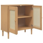 vidaXL Servantă SENJA, aspect ratan maro, 80x35x80 cm, lemn masiv pin vidaXL Servantă SENJA, aspect ratan maro, 80x35x80 cm, lemn masiv pin