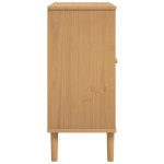 vidaXL Servantă SENJA, aspect ratan maro, 80x35x80 cm, lemn masiv pin vidaXL Servantă SENJA, aspect ratan maro, 80x35x80 cm, lemn masiv pin