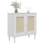 vidaXL Servantă SENJA, aspect ratan alb, 80x35x80 cm, lemn masiv pin vidaXL Servantă SENJA, aspect ratan alb, 80x35x80 cm, lemn masiv pin