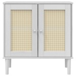 vidaXL Servantă SENJA, aspect ratan alb, 80x35x80 cm, lemn masiv pin vidaXL Servantă SENJA, aspect ratan alb, 80x35x80 cm, lemn masiv pin