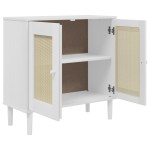vidaXL Servantă SENJA, aspect ratan alb, 80x35x80 cm, lemn masiv pin vidaXL Servantă SENJA, aspect ratan alb, 80x35x80 cm, lemn masiv pin