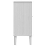 vidaXL Servantă SENJA, aspect ratan alb, 80x35x80 cm, lemn masiv pin vidaXL Servantă SENJA, aspect ratan alb, 80x35x80 cm, lemn masiv pin